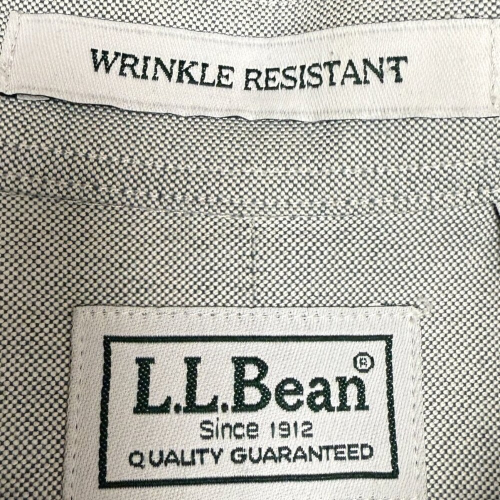EUC Men's L.L. BEAN Wrinkle Resistant Long Sleeve Oxford Sage | Size 16.5-35 - Picture 5 of 6